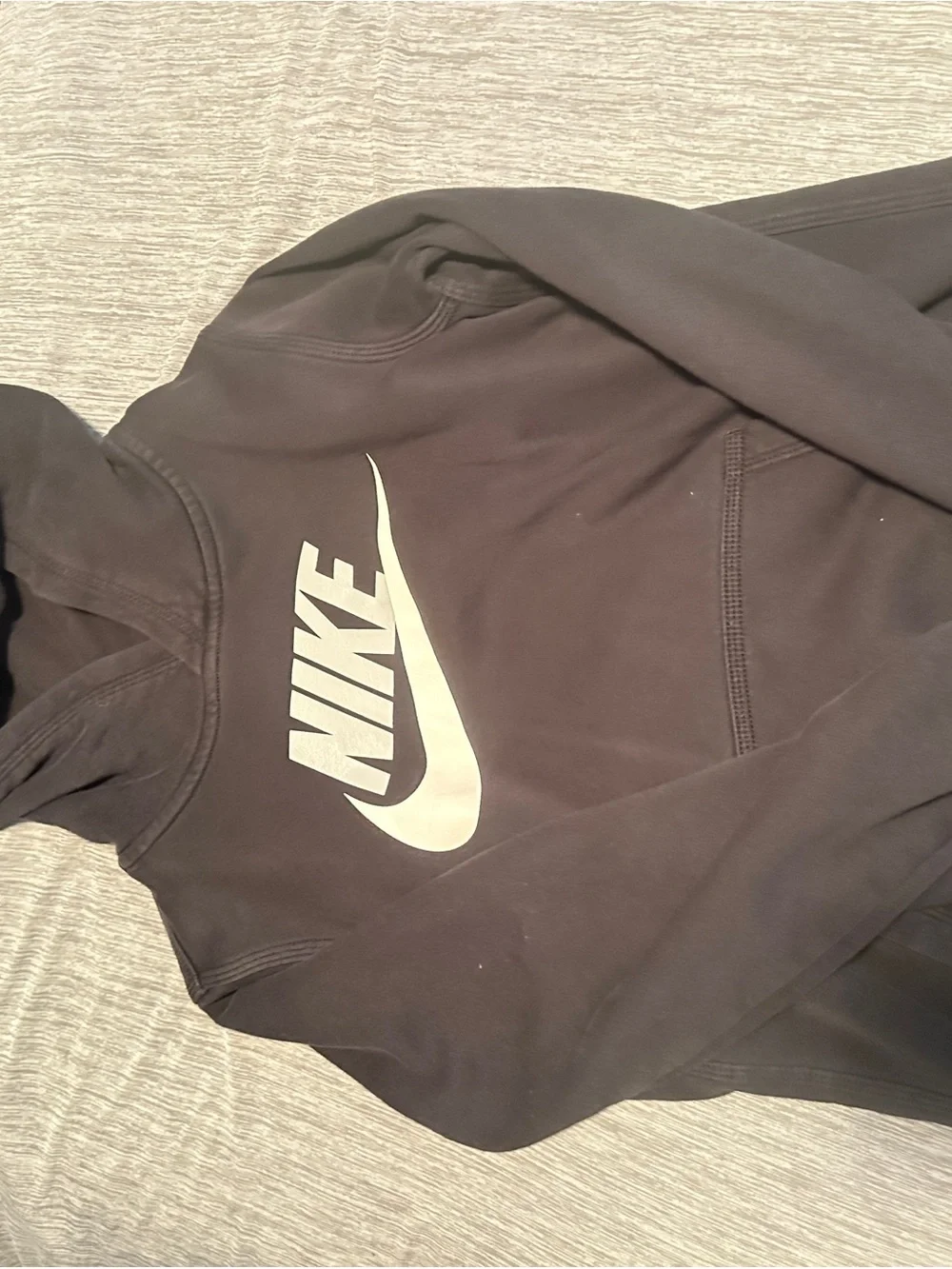 Kids Nike Black Hoodie with White Logo